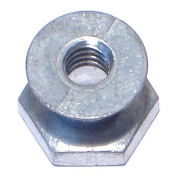 Midwest Fastener Breakaway Lock Nut, 1/4"-20, Zinc, Zinc Plated, 10 PK 77782